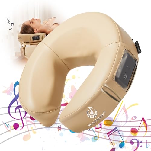 Master Massage MusicMaster Gesichtskissen Nasenhorn Kopfkissen mit Memory Schaum und Hi-Fi Lautsprecher Bluetooth AUX für Massageliege Massagebank Beige