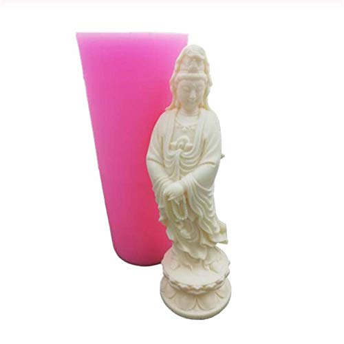 Chinesischer Buddha, Bodhisattva-Silikonform, für Kerzen, Seife, Schokolade, Fondant, Kuchendekoration, Dekoration, Werkzeug, Polymer-Aromatherapie, Epoxid-Ton, Backform