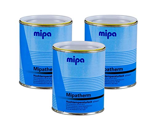Mipa 3X Mipatherm Schwarz Thermolack Ofenlack hitzebeständig bis 800°C 750 ml