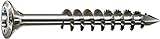 SPAX Fassadenschraube aus Edelstahl rostfrei A2, 4,5 x 80 mm, 100 Stück, T-STAR plus, Linsensenkkopf, Teilgewinde, CUT-Spitze, 25170004508021