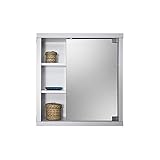 Intradisa 8910 - Badezimmerschrank mit 1 seitlichen Spiegeltür, weiß