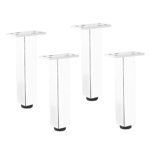 X1NGFU 4 Stück Tischbeine Aluminiumlegierung,Verstellbare Möbelfüße Möbelfüße,Metall Schrankbeine Quadratische Möbelfüsse,für TV-Schränke,Badezimmerschrank und andere,mit Schrauben (15cm)