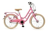 Bachtenkirch 20 Zoll Hollandrad für Kinder Buelva - Kinderfahrrad für Mädchen - mit Handbremse, Rücktritt, Gepäckträger, Fahrradständer und Beleuchtung - ab 6 Jahre (Pink)