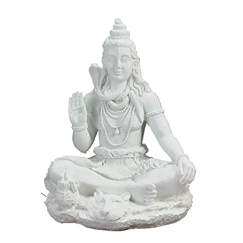 20cm Shiva Statue Hindu Ganesha Vishnu Buddha Figur Heimdeko Raum Büro Dekoration Indien Religion Feng Shui Kunsthandwerk,Weiß