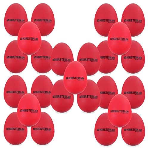 50x Kirstein ES-10R Egg Shaker (Light Version, Schüttelei, Percussion, Rassel, robuste Kunststoff-Hülle, durchsetzungsfähiger Klang) rot