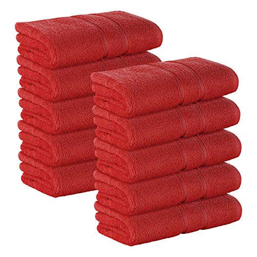 10 Stück Premium Frottee Handtücher 50x100 cm in rot von StickandShine in 500g/m² aus 100% Baumwolle