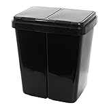 Grizzly Doppelmülleimer 2 x 25l Recycling - Abfallbehälter Mit 2-Fach Deckel - Anthrazit Metallic