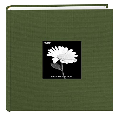 Pioneer Fotoalbum mit Fotofächern und Fotorahmen-Einband aus Stoff Herbal Green