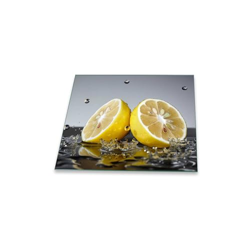 decorwelt | Herdabdeckplatte 60x52 cm Ceranfeldabdeckung 1-Teilig Universal Elektroherd Induktion für Kochplatten Herdschutz Deko Schneidebrett Sicherheitsglas Spritzschutz Glas Obst Gelb