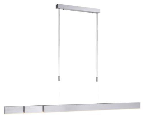 Paul Neuhaus LED-Pendelleuchte - Aluminiumfarben - Weiß - Metall - Kunststoff - H 200 cm - mit Fernbedienung