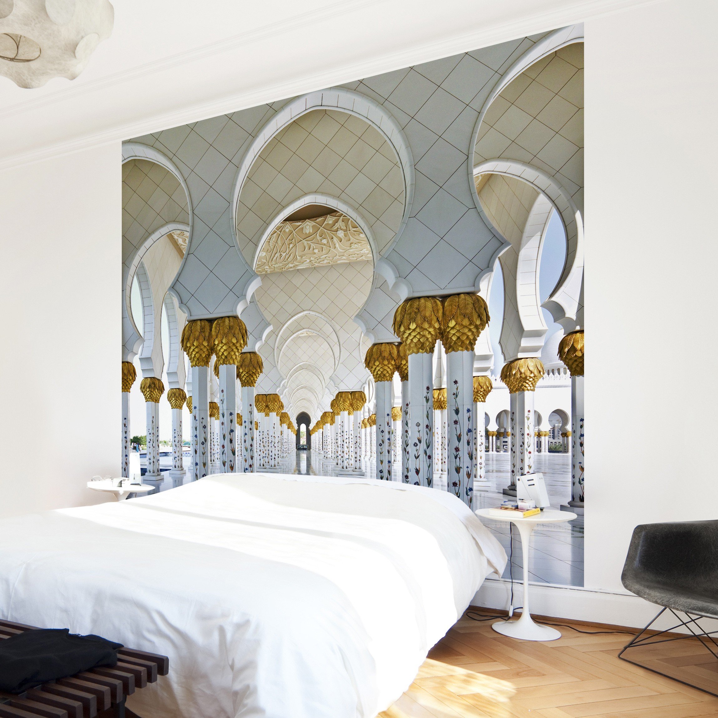 Apalis Vliestapete Moschee in Abu Dhabi Fototapete Quadrat | Vlies Tapete Wandtapete Wandbild Foto 3D Fototapete für Schlafzimmer Wohnzimmer Küche | Größe: 288x288 cm, mehrfarbig, 95392