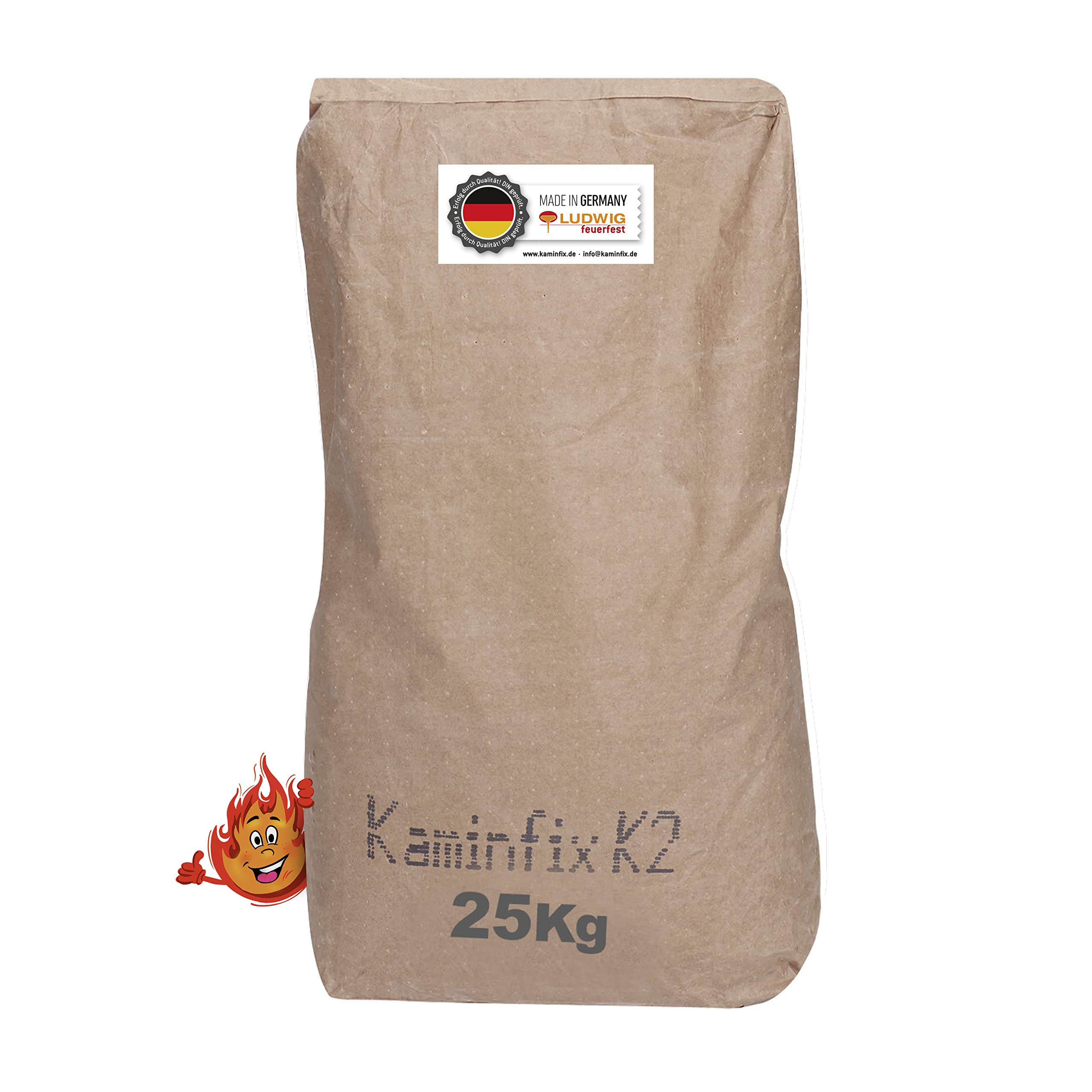 Schamottemörtel Made in Germany für die einfache und schnelle Reparatur. Ofen und Kaminmörtel Feuerfester Mörtel Feuerbeton Kaminfix K2 (25)