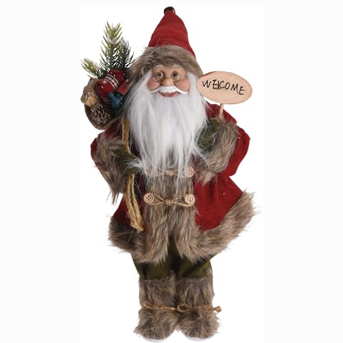 Annastore Weihnachtsmann zum Stellen H 45 cm - Nikolaus-Figur - Santa Claus - Weihnachtsfiguren zum Stellen - Nikolaus zum Stellen (Nikolaus Nostalgie, rot - H 45 cm)
