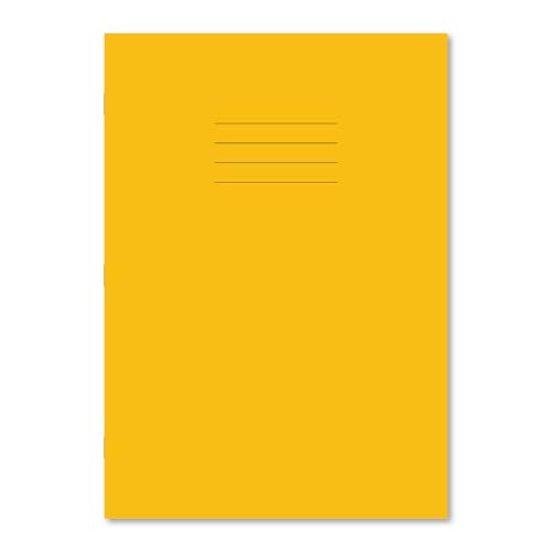Hamelin A4 8 mm liniert und Rand 80 Seiten Heft – 50 Stück 80 gelb