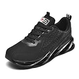 Herren Laufschuhe Flying Textile Upper Atmungsaktiv Leicht Sport Mode Fitness Jogging Schuhe G33 Schwarz EU 46 Black