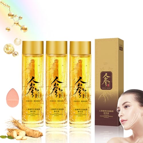 Ginseng Extract Liquid,Ginseng Extract Anti-Wrinkle Original Serum Oil,Ginseng Rejuvenation Essence Serum,Ginseng Anti-Wrinkle Serum,Korean Red Ginseng Essence for Anti Aging (3pcs)