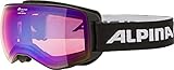 Alpina Sports Naator HM Skibrille Kunststoff/Polycarbonat Schwarz-Blau 100% UV-Schutz, A7269 8 32