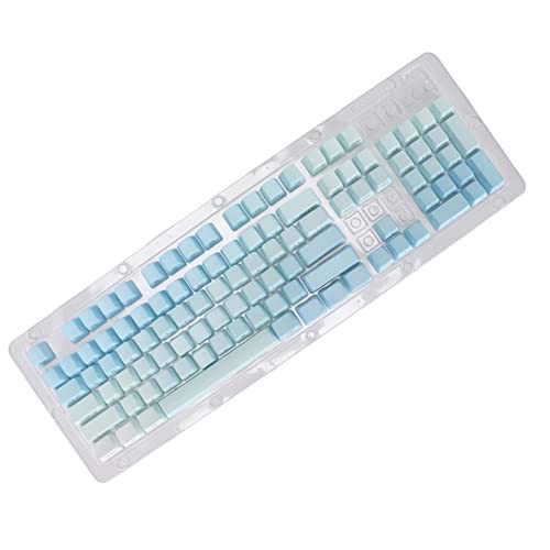 104PCS Tastenkappen,mattes Aussehen Ergonomisches Design Tastenkappen,PBT Material Frostblau Opake Seitengravur Mechanische Tastatur Tastenkappen,Färbeprozess Tastenkappen für 61/87/104 Tasten Mechani