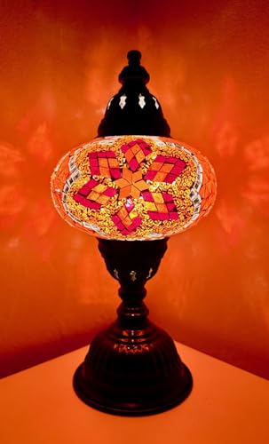 Mosaiklampe Mosaik - Tischlampe L Stehlampe orientalische lampe Orange-Rot Stern Samarkand-Lights