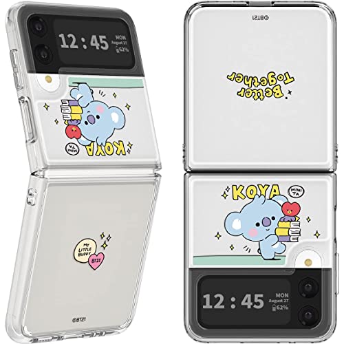 BT21 Entworfen für Galaxy Z Flip 4 Hülle (2022), offizieller Merchandise-Artikel, transparente Handyhülle, KOYA