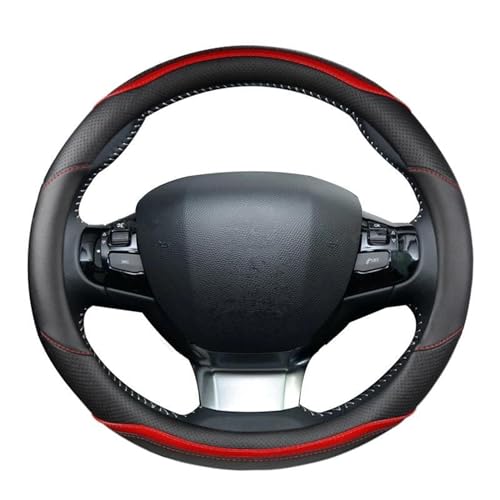 rutschfeste Mikrofaser Leder Lenkradabdeckung Für Den Innenraum des Autos Zubehör Für Peugeot 308 2014~2020 II T9 308 SW 308 CC (Color : Rosso)