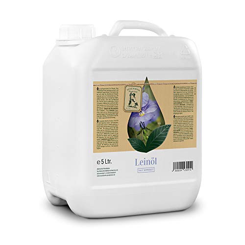 Mühldorfer Leinöl, 5 Liter, kalt gepresst, eiweißarmer Energielieferant, positiv für die Verdauung, für alle Pferde und Ponys