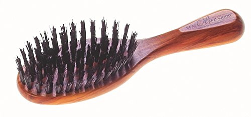 Haarbürste aus markantem Olivenholz Exclusive - Line mit 100% reine Wildschweinborste, perfekten Schutz- und Pflege für das Haar, Maße ca. 175 x 50 mm