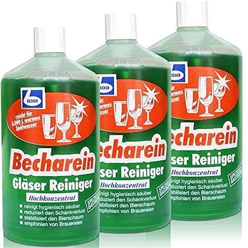 3x Dr. Becher Becharein Gläser Reiniger Hochkonzentrat / 1 Liter