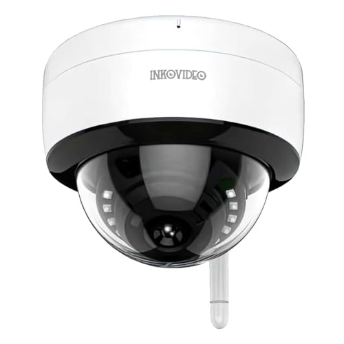 INKOVIDEO INKO-TY803 4 MP WLAN Dome Überwachungskamera mit Smart H.264+ Videokomprimierung, Bewegungserkennung, IR-Nachtsicht bis zu 25 m, ONVIF, unterstützt MicroSD-Karten bis zu 128 GB