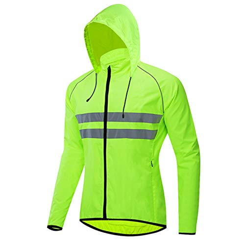 Fahrradjacke Herren,Winddichte wasserdichte MTB Mountainbike Jacket,atmungsaktiv Reflektierend Fahrrad Klamotten,für Radfahren Laufen Wandern Bergsteigen(Size:XL,Color:Grün)