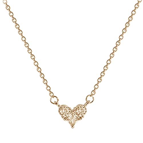 YPOSPDD Schmetterling Halsketten for Frauen Design Sinn Zirkon Liebe Anhänger Halskette Weibliche Einfache Temperament Beste Freundin (Color : Gold, Size : One Size)