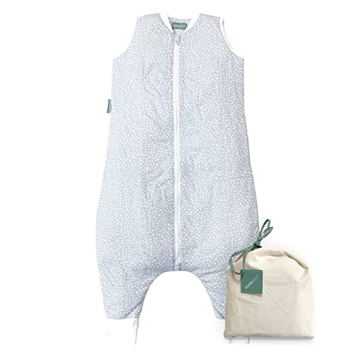 molis&co. Ganzjahres Baby-Schlafsack mit Füßen. Größe: 2 Jahre. 2.5 TOG Superweich und warm. Grey Print. 100% bilogischem Baumwolle (GOTS).