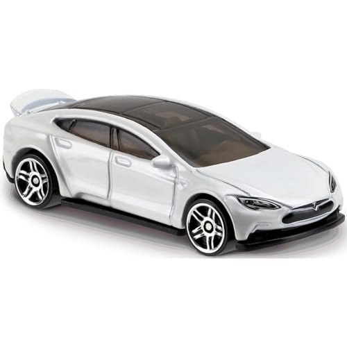Hot Wheels Tesla Model S weiß - Spiel und Sammelfahrzeug im Maßstab 1 : 64-175/365