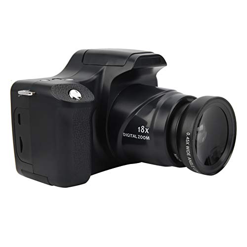 Goshyda 18-Fach Zoom HD-Spiegelreflexkamera, 3-Zoll-LCD-HD-Bildschirm Eingebautes Blitzlicht 1500 mAh Leichte tragbare Digitalkamera mit großer Kapazität(Standard Version + Wide-Angle Lens)