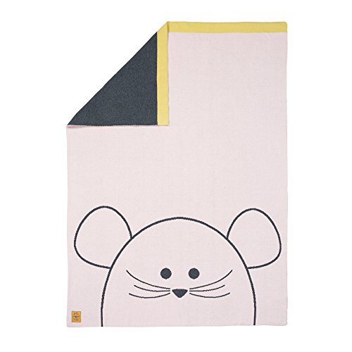 LÄSSIG Baby Kinderdecke Strickdecke weich Bio-Baumwolle GOTS zertifiziert/Baby Blanket Little Chums Mouse