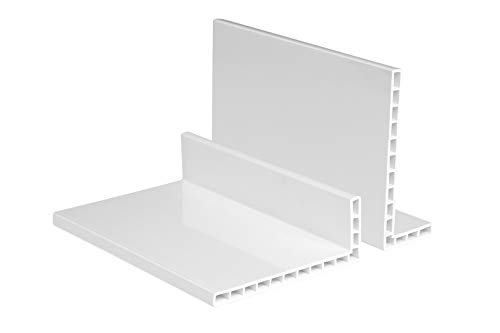 HEXIM Hohlkammer Winkelleisten weiß - PVC Kunststoffwinkel in vielen verschiedenen Maßen & Kantenhöhe - 2 Meter HJ 7200/150 (200x150mm, Kantenhöhe 7mm)