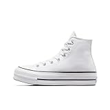 Converse Damen CTAS Lift HI Black/White Sneakers, Weiß 102, 36.5 EU