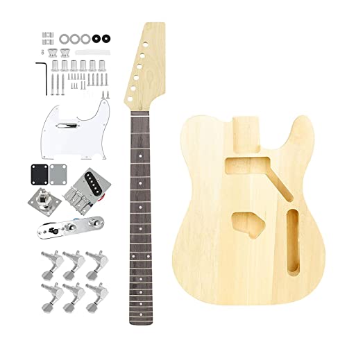 ELODEK Fachmann E-Gitarren-Bausatz Unmontierter DIY-E-Gitarren-Bausatz mit allem Zubehör Selbstbau Gitarrenkit