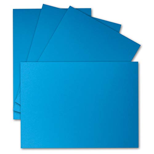 150 Einzel-Karten DIN A6-10,5 x 14,8 cm - 240 g/m² - Azurblau - Tonkarton - Bastelpapier - Bastelkarton- Bastel-karten - blanko Postkarten
