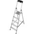 KRAUSE Stufen-Stehleiter »MONTO Safety«, 5 Sprossen, Aluminium - silberfarben