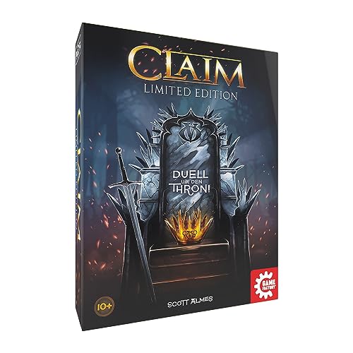 Game Factory 646317 Claim Big Box Limited Edition, Das Duell um den Thron, Kartenspiel für 2 Spieler, Limitierte Ausgabe mit exklusiven Inhalten