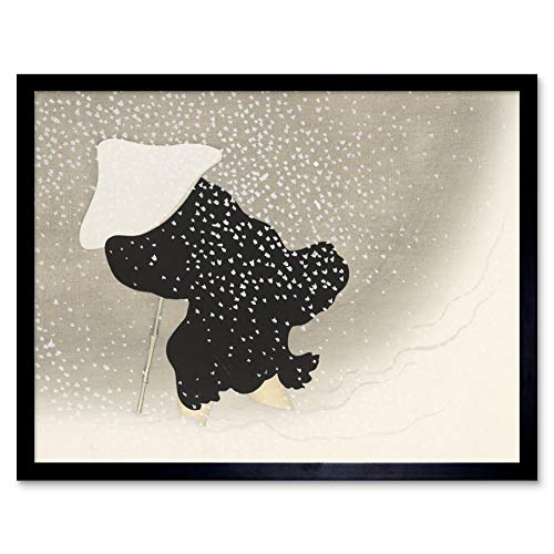 Kamisaka Sekka Swirling Snow Man Japanese Painting Art Print Framed Poster Wall Decor 12x16 inch Schnee japanisch Gem�lde Wand Deko