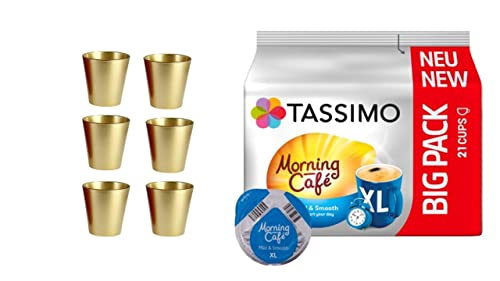 Tassimo MILD & SMOOTH TASSIMO Morning Café XL - Mild & Smooth. Starte in den Tag mit einem milden und sanften Genuss.21 Kaffee Kapseln im Big Pack, 163.8 g plus + 6 Kaffeebecher