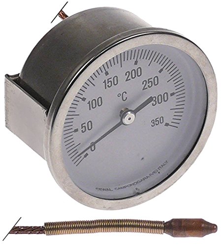 Thermometer Einbau 60mm Fühler 6,5x28mm Kapillarrohrlänge 1.500mm max. Temperatur 350°C Messbereich +50 bis +350°C