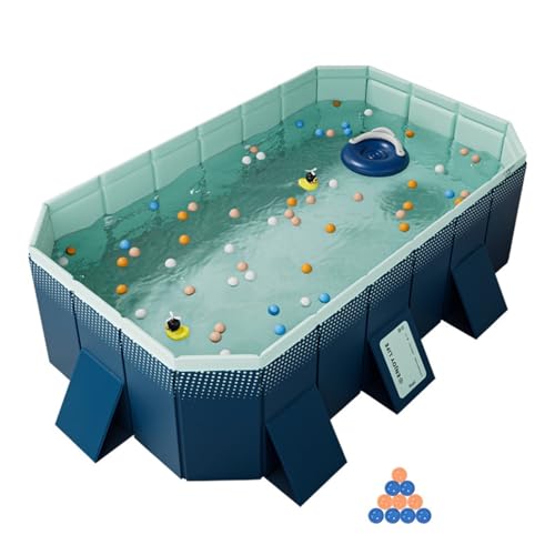 XANAYXWJ Tragbares Kinderspielbecken: Faltbar, groß und langlebig - perfekt für den Innen- und Außenbereich! (Blau, 2,6 m)