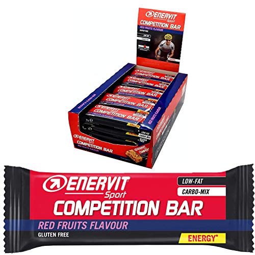 ENERVIT Competition Bar Energy Bar | Energie Riegel/Power Riegel Glutenfrei für Ausdauersport | Radfahren, Laufen, Triathlon | (Red Fruit, Vorteilspack à 25x30g)