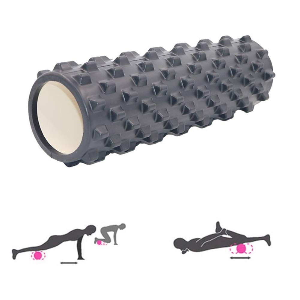 Faszienroller Faszienrolle Schaumstoffrolle für tiefe Gewebemuskelmassage Trigger Point Foam Roller Schaumstoffrolle Übungsrolle 1-black,45cm