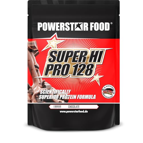 SUPER HI PRO 128 | Premium Mehrkomponenten Protein | 84% Protein i.Tr. | Erstellt nach wissenschaftlicher Formel | Höchstmögliche Biologische Wertigkeit | Deutsche Herstellung | 1000g | Chocolate