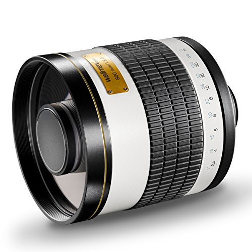 Walimex Pro 800mm 1:8,0 DSLR-Spiegelobjektiv für Canon EF Objektivbajonett weiß ( für Vollformat Sensor gerechnet, Filterdurchmesser inkl. Schutzdeckel)