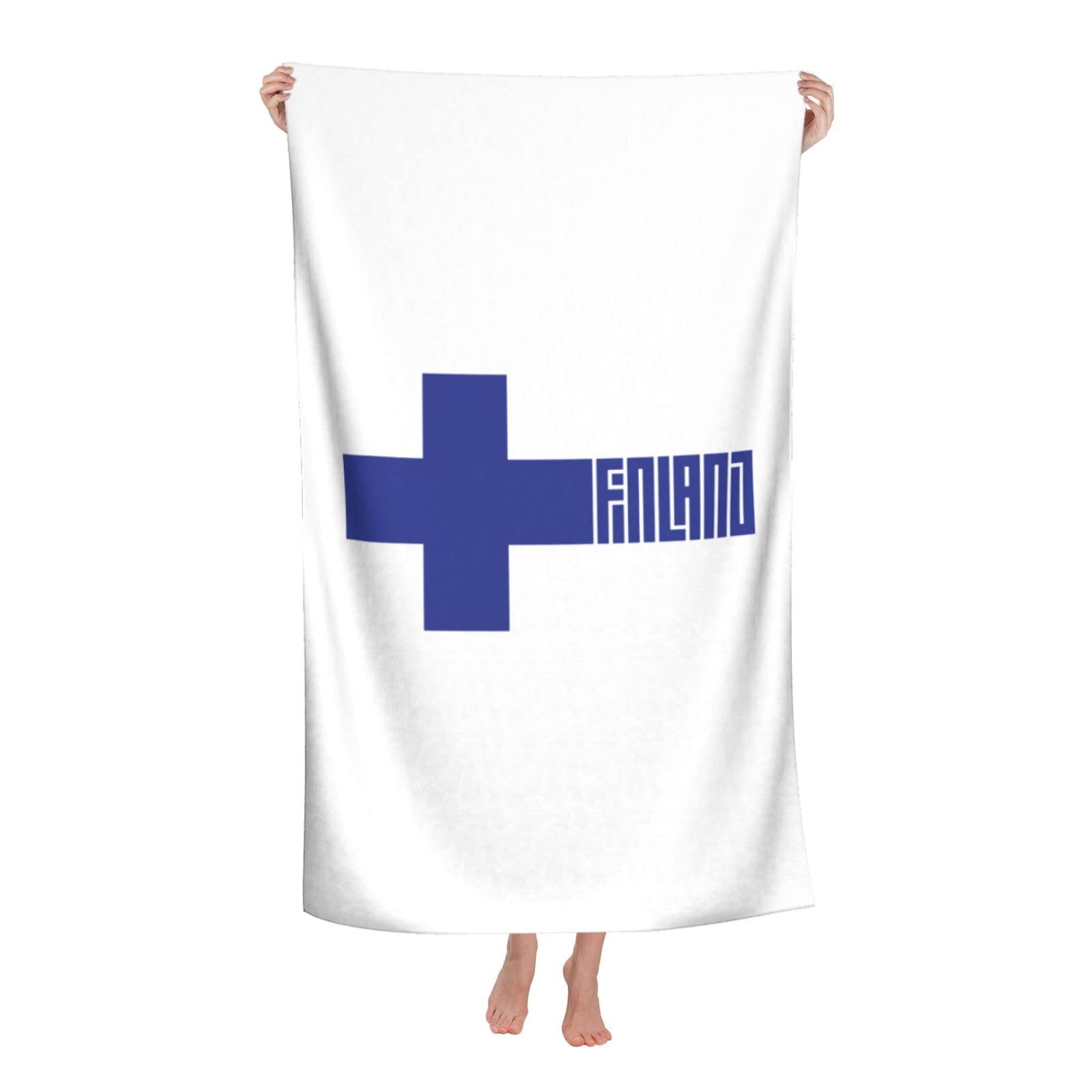 AOOEDM Finnland-Flagge, Strandtücher, Badelaken, großer Handtuchbezug für Damen und Herren, Decke, 32 x 52 Zoll